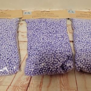New - Crafter’s Square - Purple Foam Beads lot of 3 bags